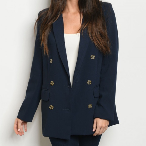 Trend Setter Diva Boutique Jackets & Blazers - NAVY BLAZER JACKET